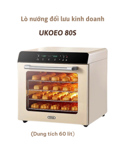 LÒ NƯỚNG ĐỐI LƯU KINH DOANH UKOEO 80S (dung tích 60lit) chuẩn nhiệt có thể bật, tắt quạt đối lưu.